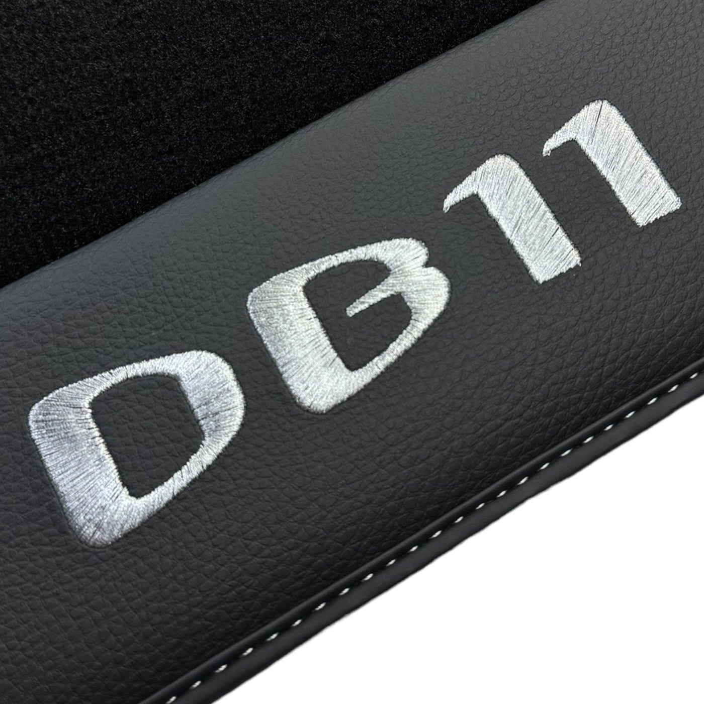 Black Floor Mats for Aston Martin DB11 (2016–2023) with Leather - AutoWin