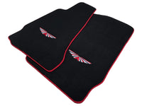 Black Floor Mats For Aston Martin DB9 (2004-2016) Red Trim - AutoWin