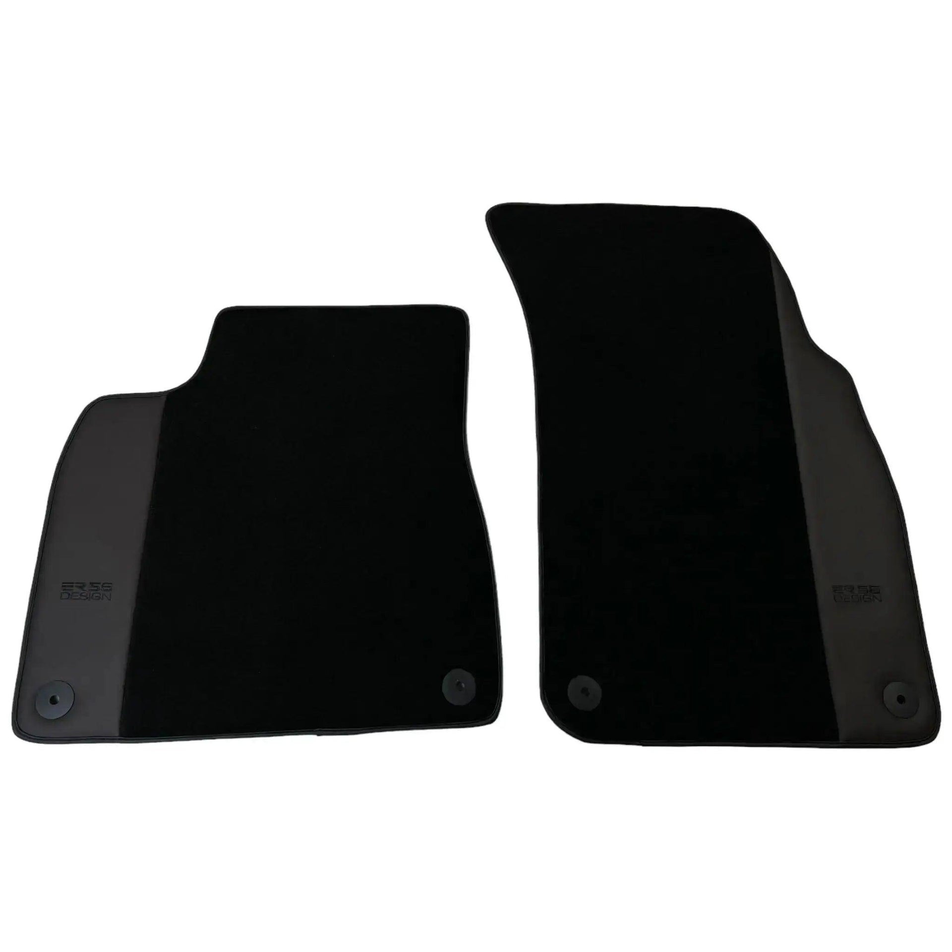 Black Floor Mats for Audi Q8 e-tron (2023-2025) with Dark Brown Leather | ER56 Design - AutoWin