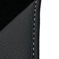 Black Floor Mats for Audi TT MK2 Convertible (2006-2014) with Leather - AutoWin