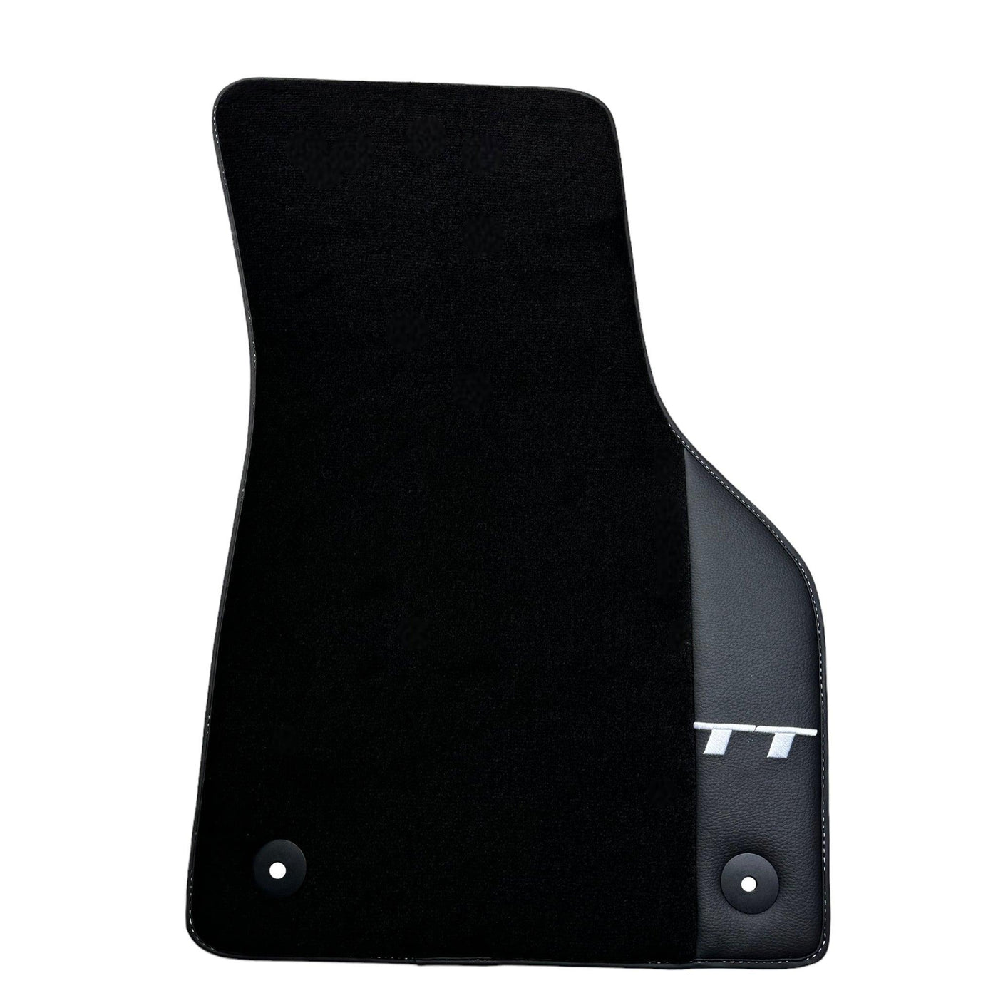 Black Floor Mats for Audi TT MK2 Convertible (2006-2014) with Leather - AutoWin