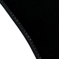 Black Floor Mats for Audi TT MK2 Convertible (2006-2014) with Leather - AutoWin