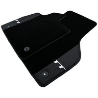 Black Floor Mats for Audi TT MK2 Coupe (2006-2014) with Leather - AutoWin