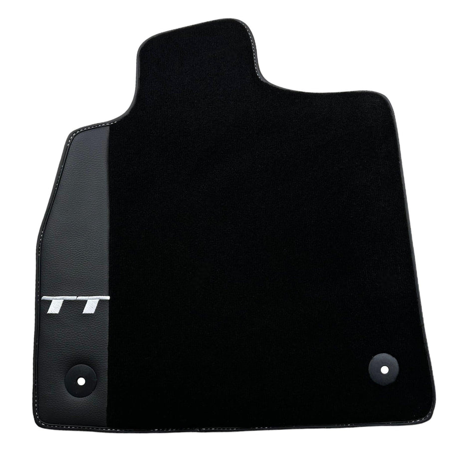 Black Floor Mats for Audi TT MK3 Coupe (2019-2023) with Leather - AutoWin