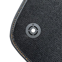 Black Floor Mats For Bentley Continental Continental GTC (2018-2023) with Orange Alcantara Leather - AutoWin