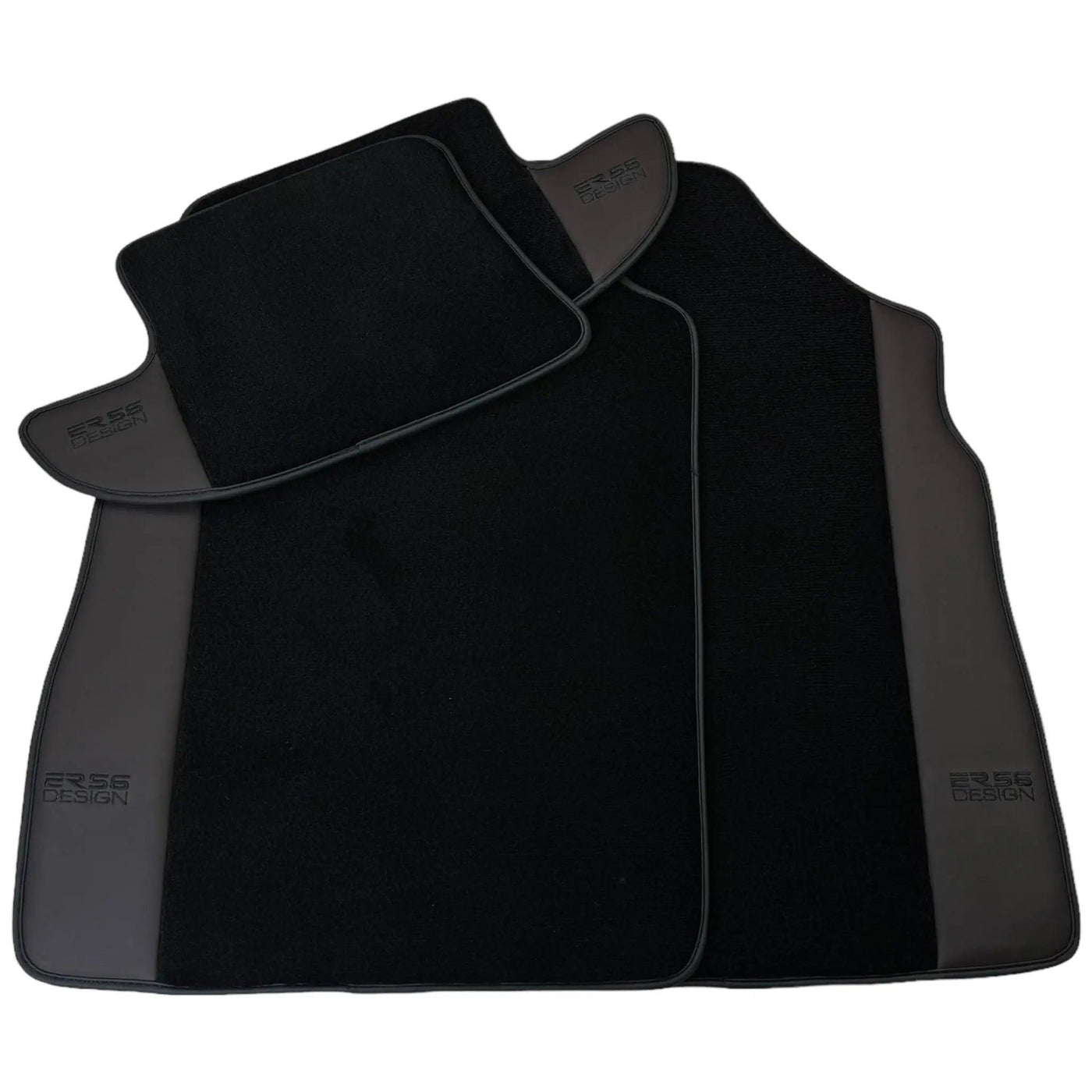 Black Floor Mats for Bentley Continental GT (2003–2011) with Dark Brown Leather | ER56 Design - AutoWin