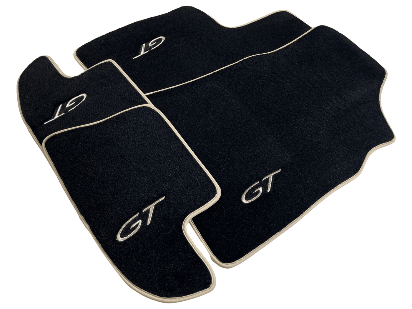 Black Floor Mats For Bentley Continental GT (2011–2018) With Beige Trim - AutoWin