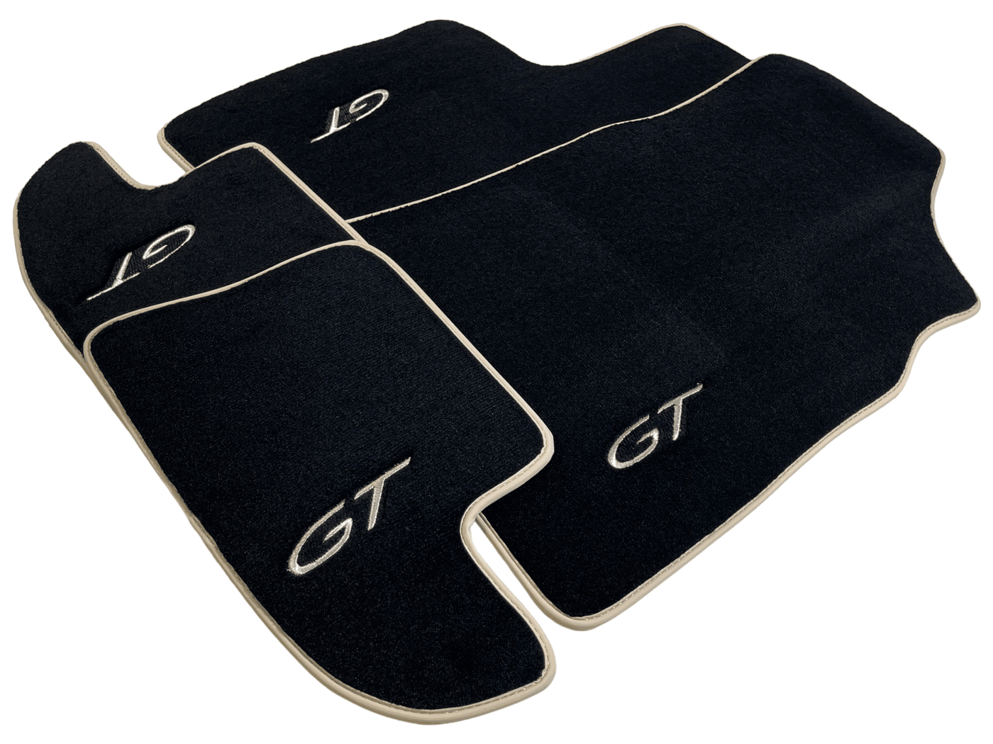 Black Floor Mats For Bentley Continental GTC (2006–2011) With Beige Trim - AutoWin