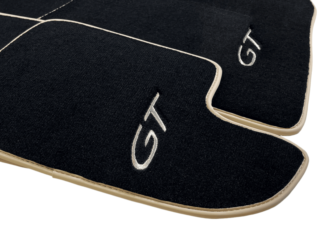 Black Floor Mats For Bentley Continental GTC (2006–2011) With Beige Trim - AutoWin