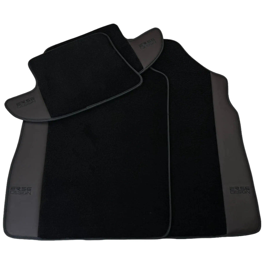 Black Floor Mats for Bentley Continental GTC (2006–2011) with Dark Brown Leather | ER56 Design - AutoWin