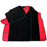 Black Floor Mats for Bentley Continental GTC (2006–2011) with Red Leather | ER56 Design - AutoWin