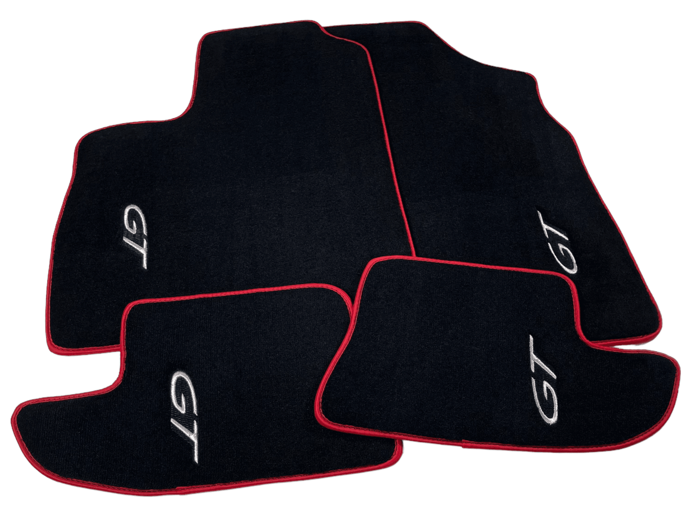 Black Floor Mats For Bentley Continental GTC (2006–2011) With Red Trim - AutoWin