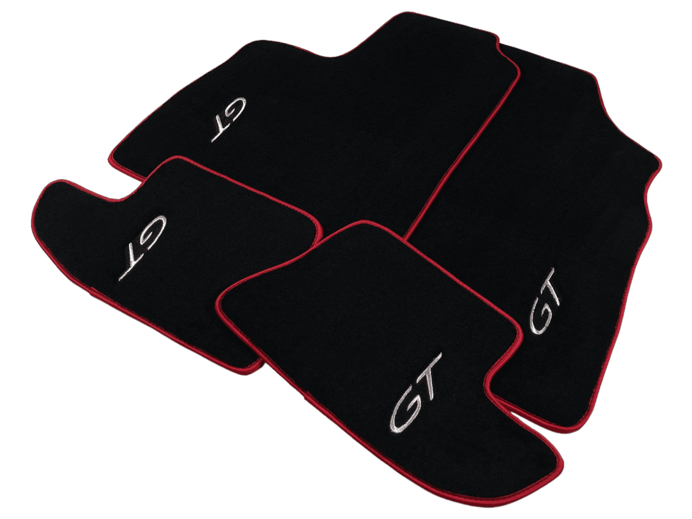 Black Floor Mats For Bentley Continental GTC (2011-2018) With Red Trim - AutoWin