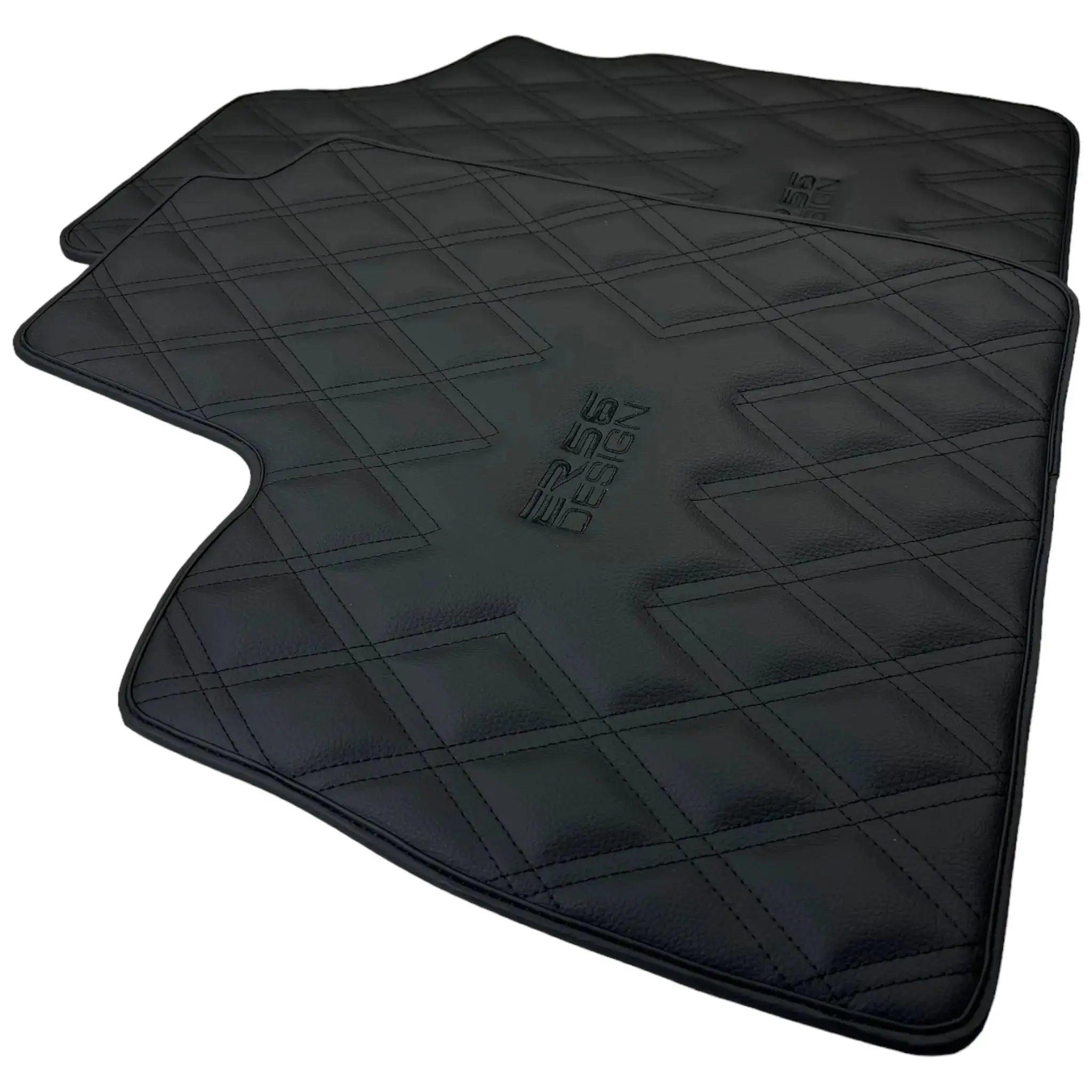Black Floor Mats for Bentley Continental GTC (2011–2018) with Leather | ER56 Design - AutoWin