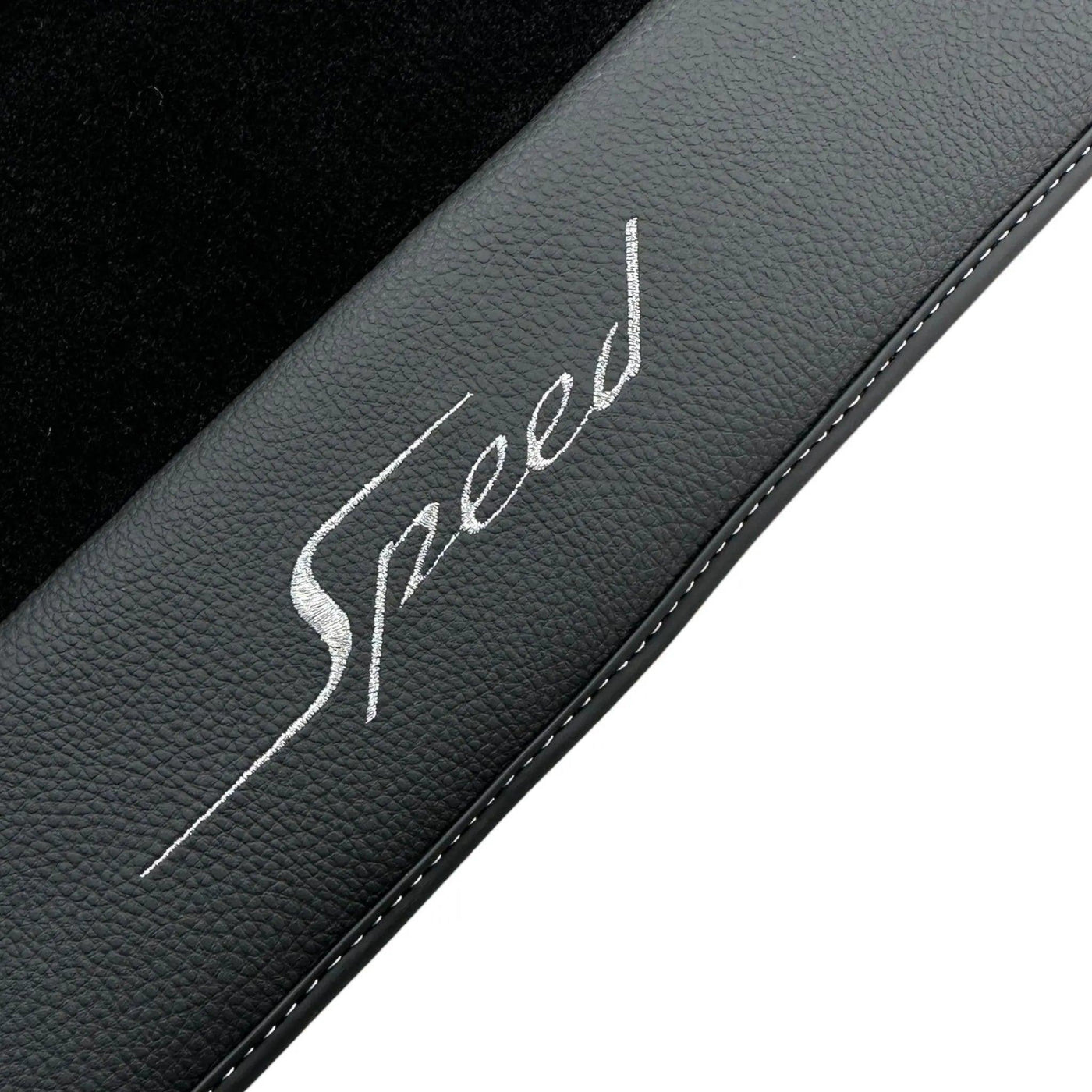 Black Floor Mats For Bentley Continental GTC (2018-2023) Speed with Leather - AutoWin