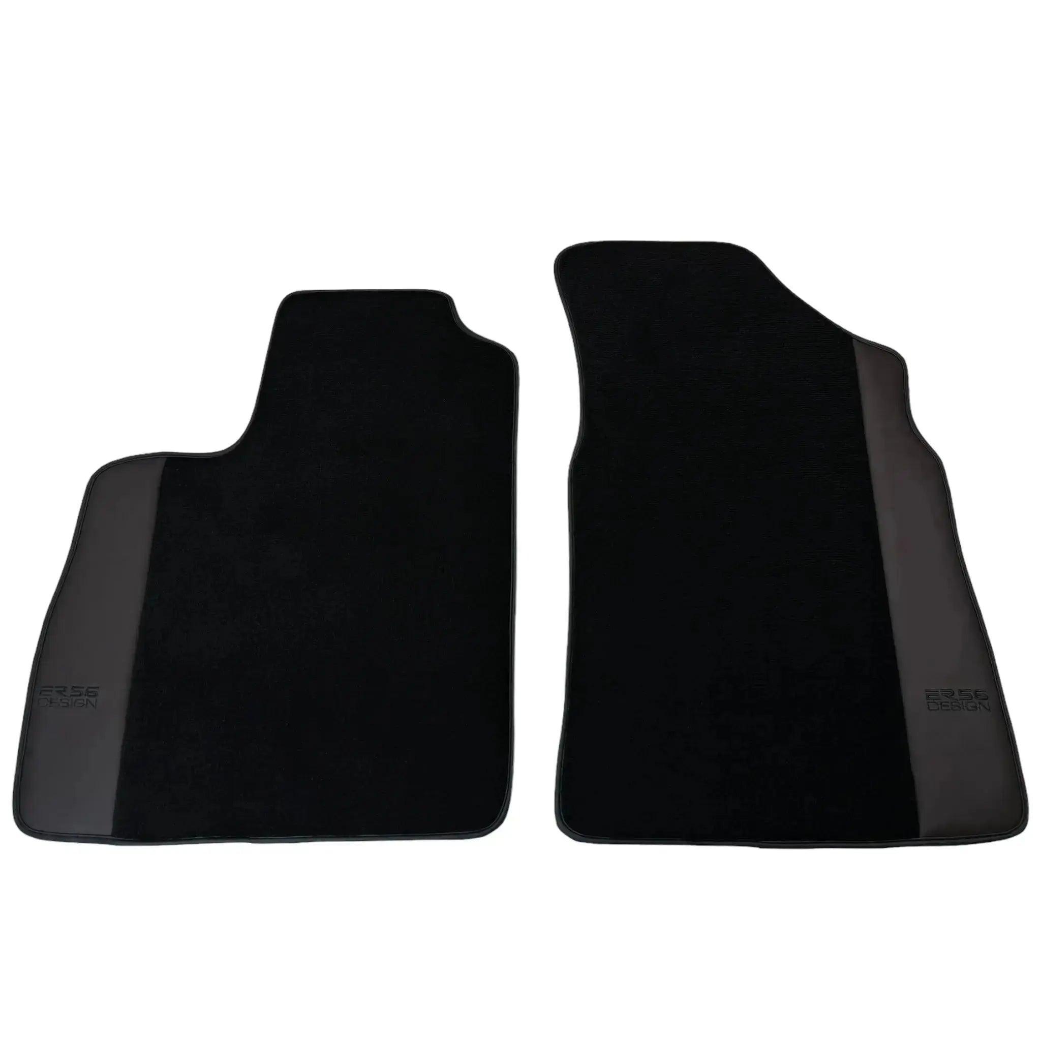 Black Floor Mats for Bentley Continental GTC (2018–2023) with Dark Brown Leather | ER56 Design - AutoWin