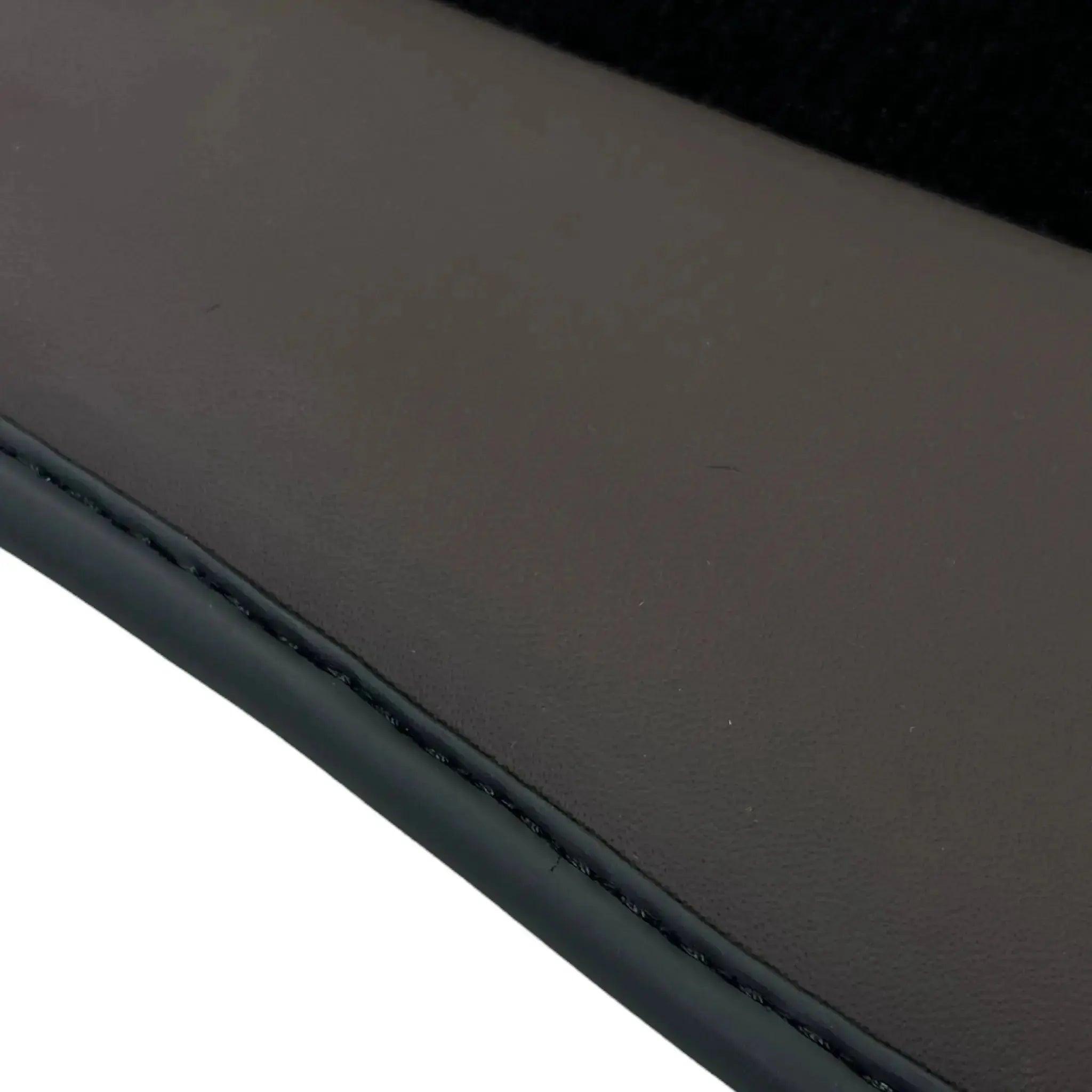 Black Floor Mats for Bentley Continental GTC (2018–2023) with Dark Brown Leather | ER56 Design - AutoWin