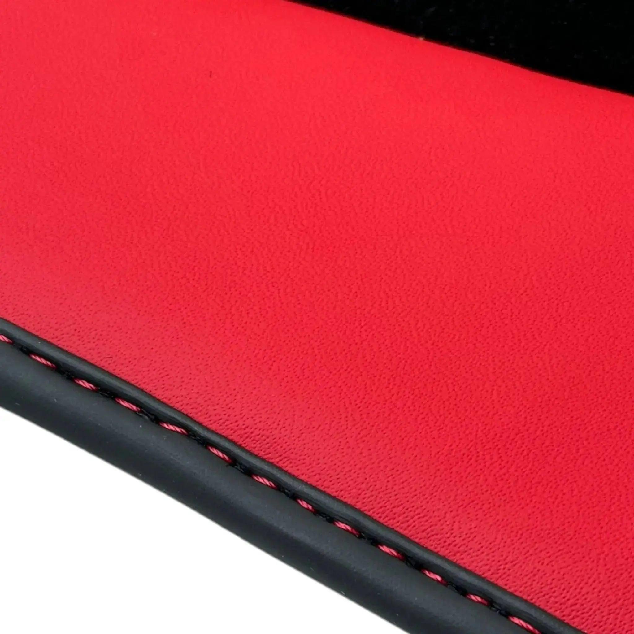 Black Floor Mats for Bentley Continental GTC (2018–2023) with Red Leather | ER56 Design - AutoWin