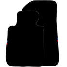 Black Floor Mats For BMW 1 Series E81 With 3 Color Stripes Tailored Set Perfect Fit - AutoWin