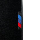 Black Floor Mats For BMW 1 Series E81 With 3 Color Stripes Tailored Set Perfect Fit - AutoWin