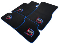 Black Floor Mats For BMW 4 Series G23 Convertible ER56 Design Limited Edition Blue Trim - AutoWin