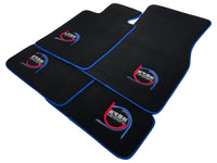Black Floor Mats For BMW 4 Series G26 Gran Coupe ER56 Design Limited Edition Blue Trim - AutoWin