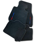 Black Floor Mats For BMW 4 Series G26 Gran Coupe With 3 Color Stripes Tailored Set Perfect Fit - AutoWin
