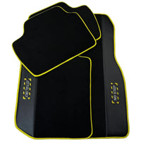 Black Floor Mats For BMW 5 Series F07 Gt | Fighter Jet Edition | Yellow Trim - AutoWin