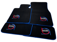 Black Floor Mats For BMW Gran Tourer F46 (2015-2022) 5 Seats ER56 Design Limited Edition Blue Trim - AutoWin
