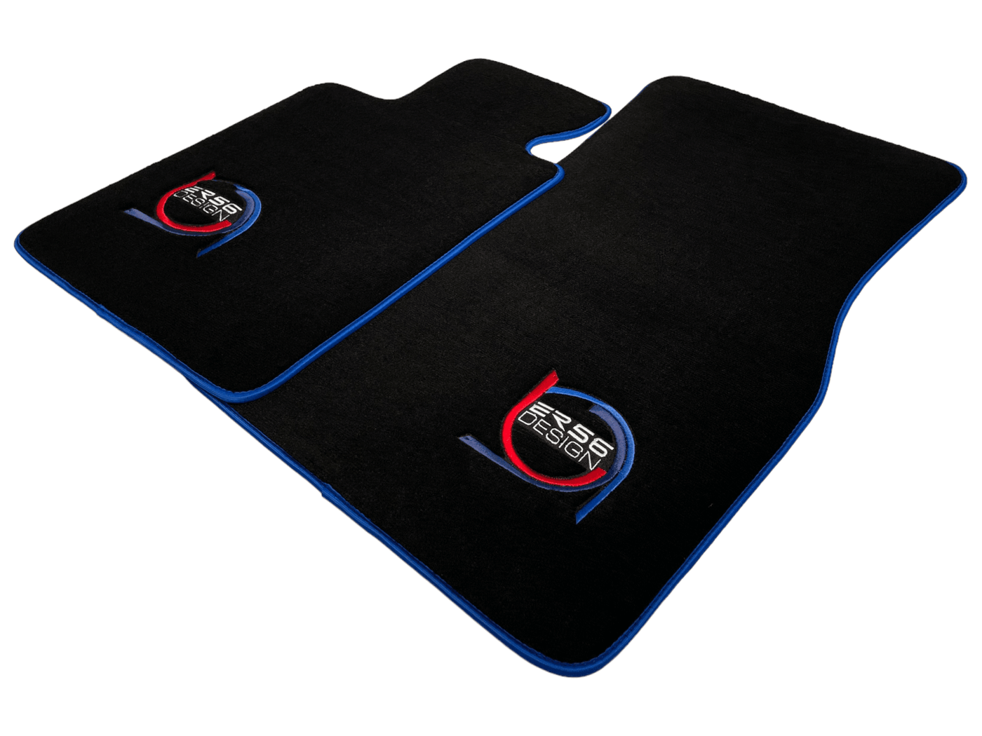 Black Floor Mats For BMW Gran Tourer F46 (2015-2022) 5 Seats ER56 Design Limited Edition Blue Trim - AutoWin