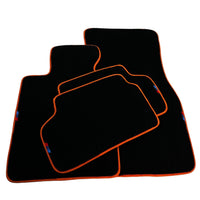Black Floor Mats For BMW Gran Tourer F46 (2015-2022) 5 Seats | Orange Trim - AutoWin