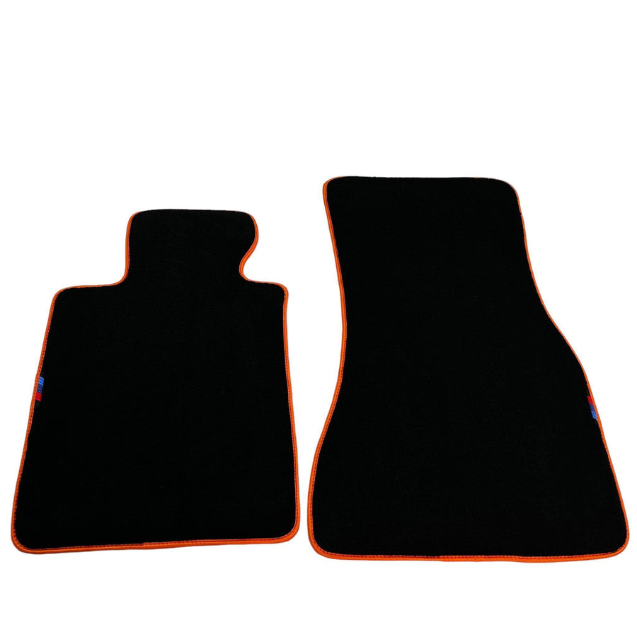 Black Floor Mats For BMW Gran Tourer F46 (2015-2022) 7 Seats | Orange Trim - AutoWin