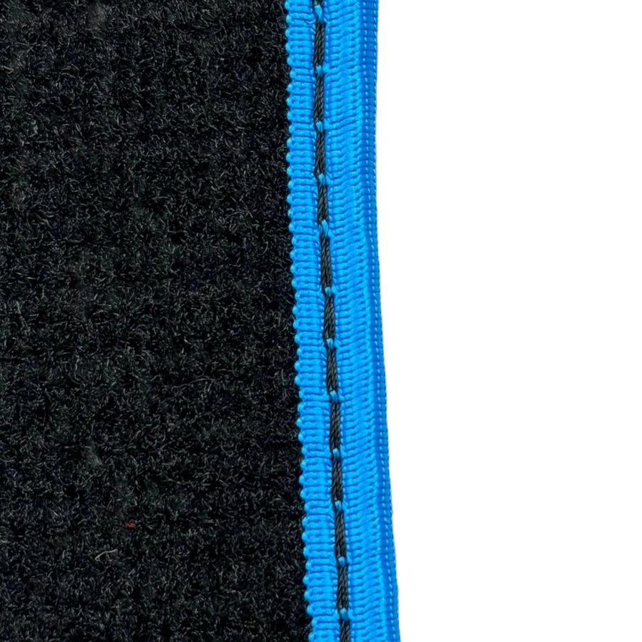 Black Floor Mats For BMW M5 G90 (2023-2026) Sedan | Sky Blue Trim - AutoWin