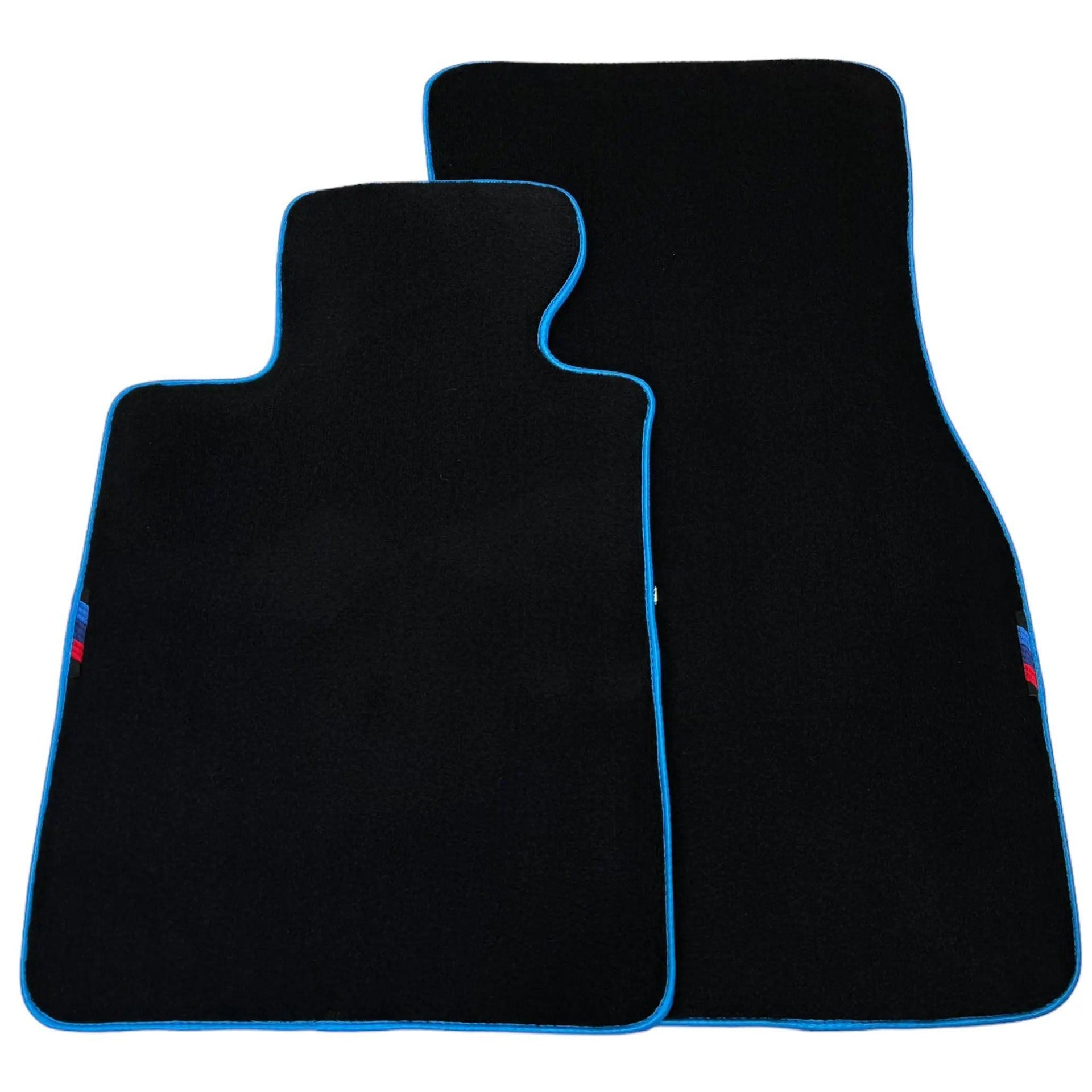 Black Floor Mats For BMW M5 G90 (2023-2026) Sedan | Sky Blue Trim - AutoWin