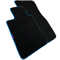 Black Floor Mats For BMW G61 (2023-2026) Touring | Sky Blue Trim - AutoWin