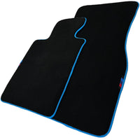 Black Floor Mats For BMW 1 Series F70 | Sky Blue Trim - AutoWin