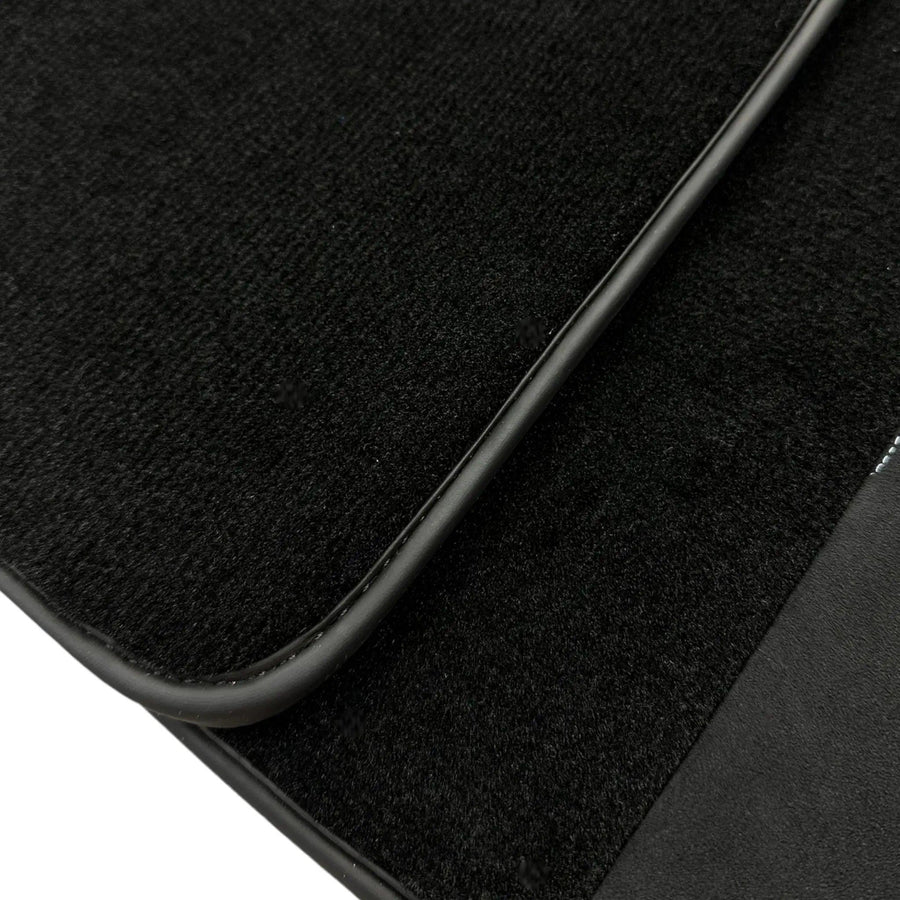 Black Floor Mats for BMW 2 Series Gran Tourer F46 (2015-2022) 5 Seats with Alcantara Leather - AutoWin