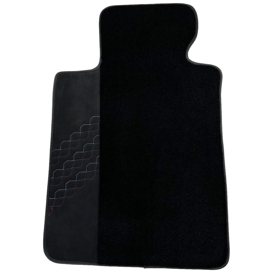 Black Floor Mats for BMW 5 Series G30 Sedan (2016-2023) with Alcantara Leather - AutoWin