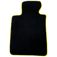 Black Floor Mats For BMW G30 Sedan (2016-2023) | Yellow Trim - AutoWin