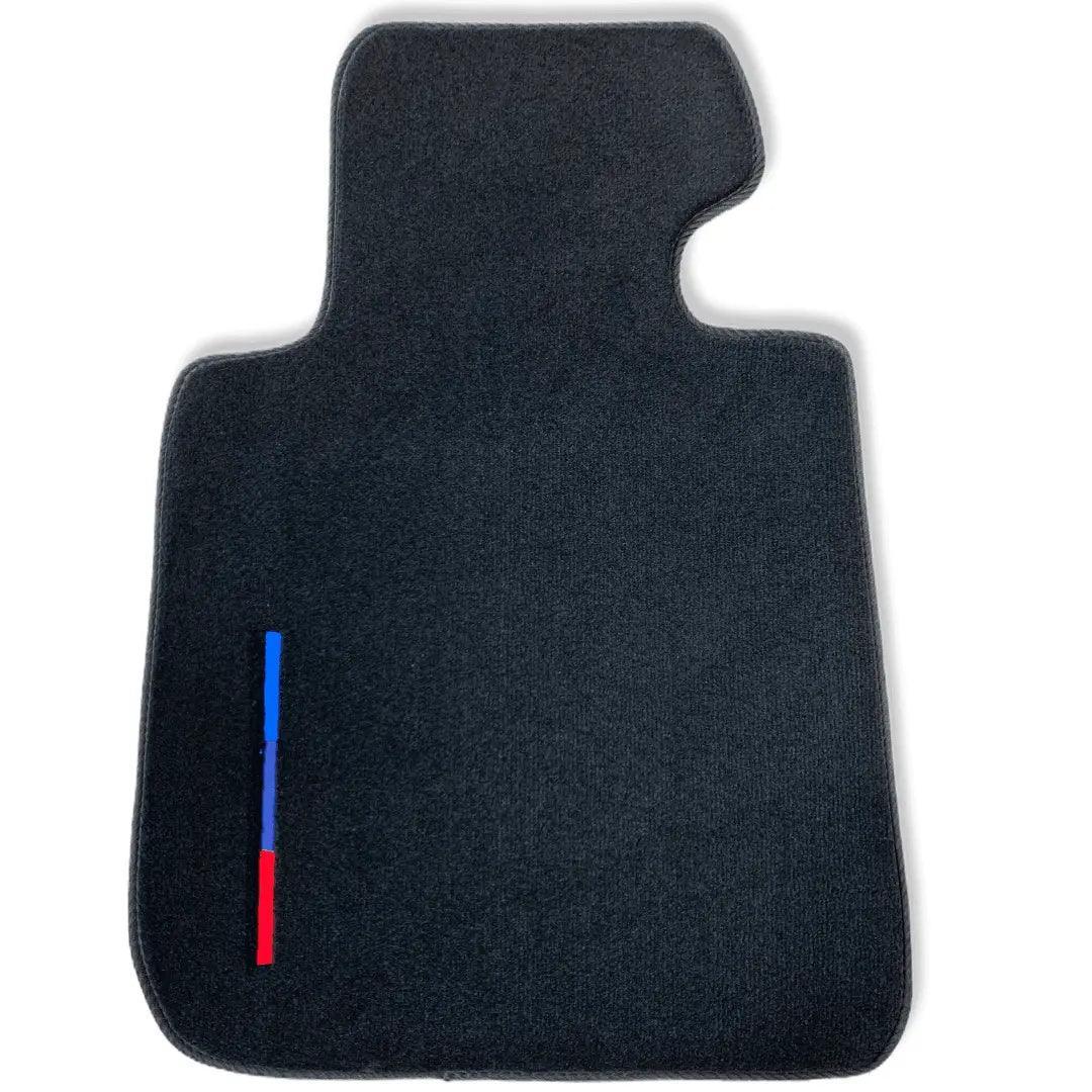 Black Floor Mats For BMW M5 E39 With 3 Color Stripes Tailored Set Perfect Fit - AutoWin