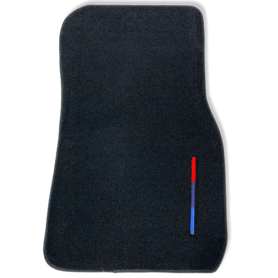 Black Floor Mats For BMW M5 E39 With 3 Color Stripes Tailored Set Perfect Fit - AutoWin