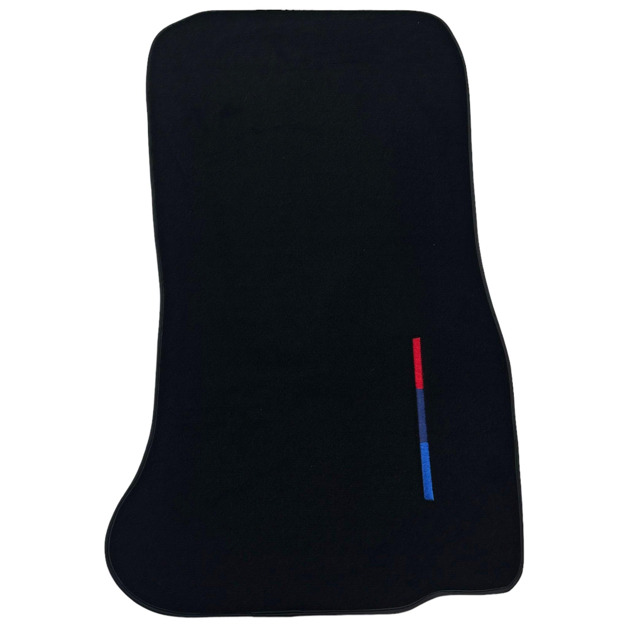 Black Floor Mats For BMW M6 F06 Gran Coupe With 3 Color Stripes Tailored Set Perfect Fit - AutoWin