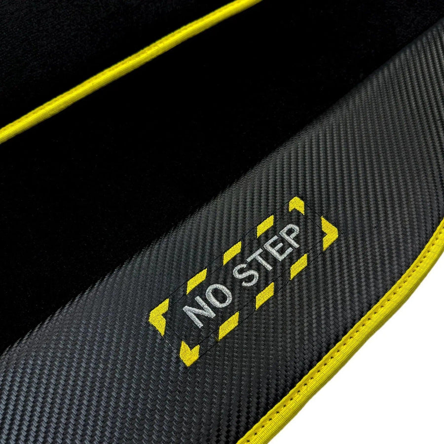 Black Floor Mats For BMW X3M Series F97 | Fighter Jet Edition | Yellow Trim - AutoWin