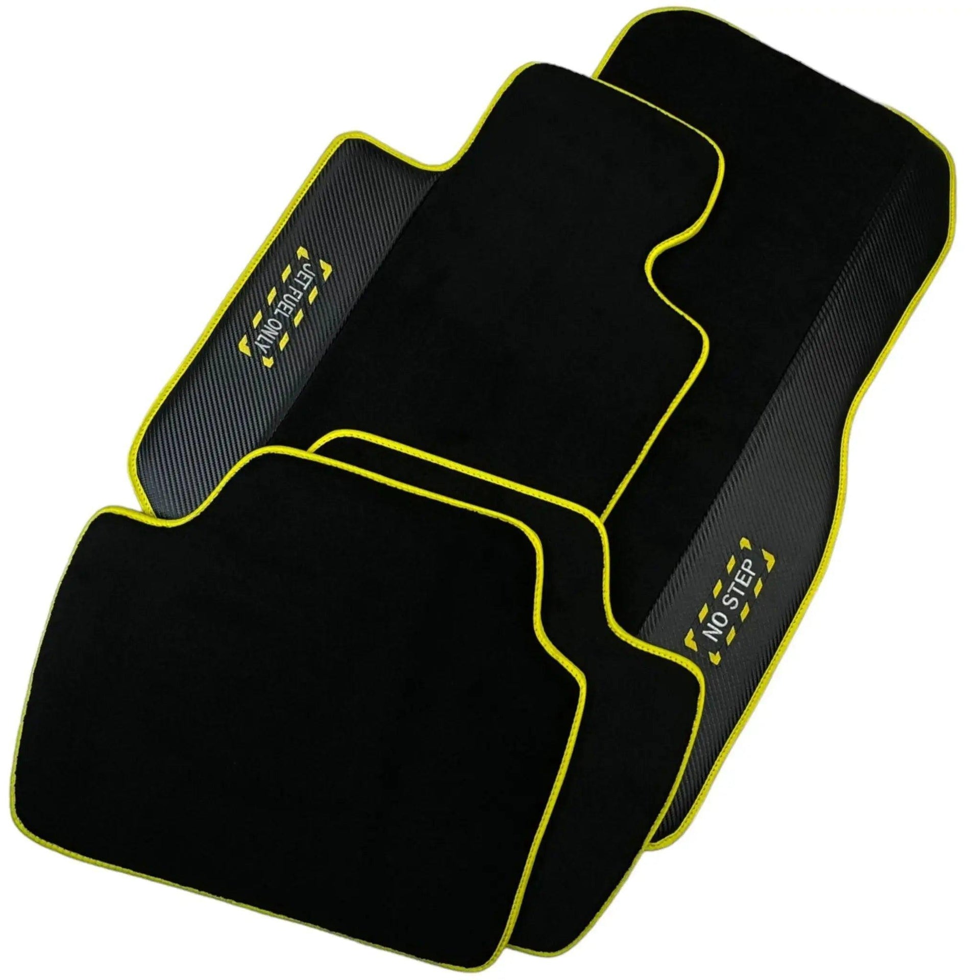 Black Floor Mats For BMW X5 Series G05 | Fighter Jet Edition | Yellow Trim - AutoWin