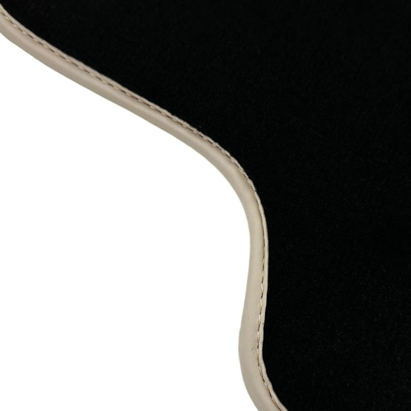 Black Floor Mats For Chevrolet Corvette C7 Convertible (2014-2019) with Beige Trim - AutoWin