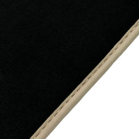 Black Floor Mats For Chevrolet Corvette C7 Convertible (2014-2019) with Beige Trim - AutoWin