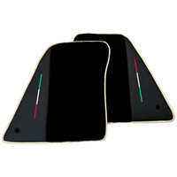 Black Floor Mats for Ferrari SF90 Stradale (2019-2024) with Leather | Beige Trim - AutoWin