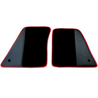Black Floor Mats for Ferrari 296 GTB (2022-2027) with Carbon Fiber | Red Trim