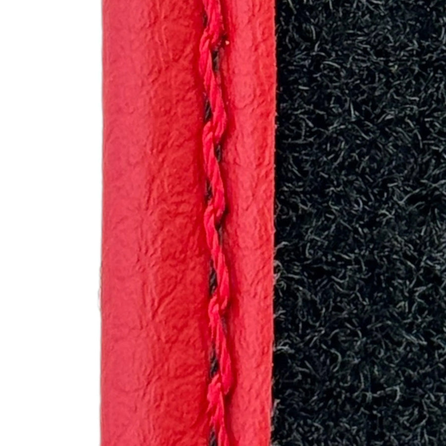 Black Floor Mats for Ferrari 296 GTB (2022-2027) with Carbon Fiber | Red Trim