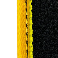 Black Floor Mats for Ferrari 296 GTB (2022-2027) with Leather and Yellow Trim
